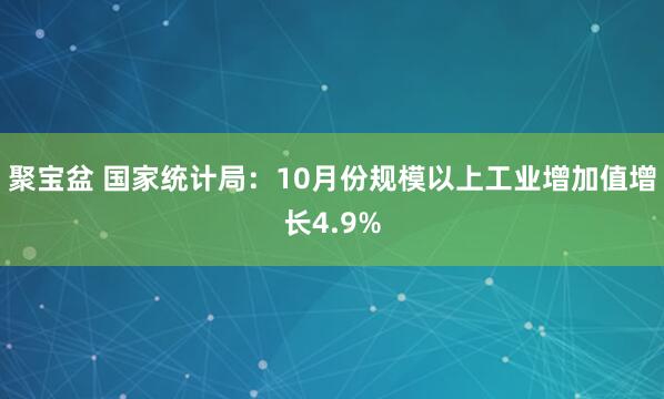 聚宝盆 国家统计局:10月份规模以上工业增加值增长4.9%